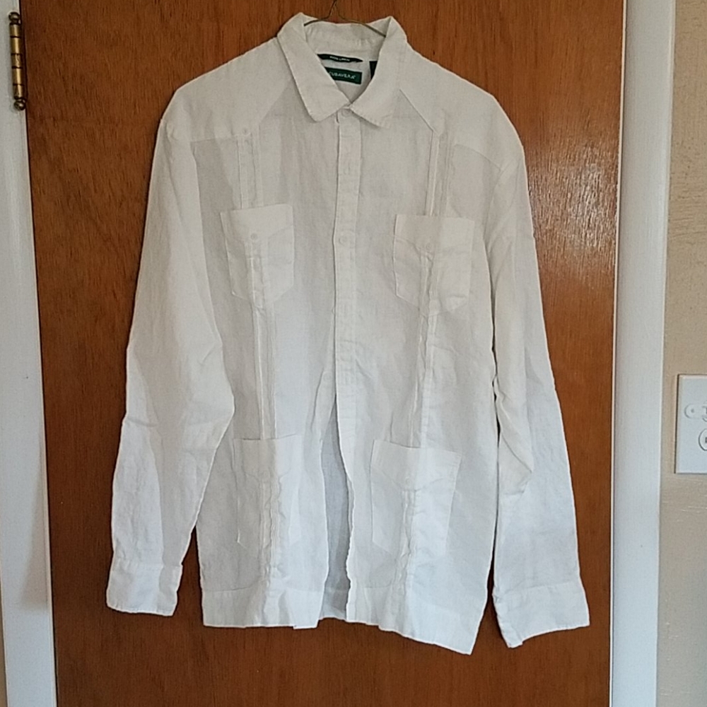 Guayabera linen shirt, medium, linen